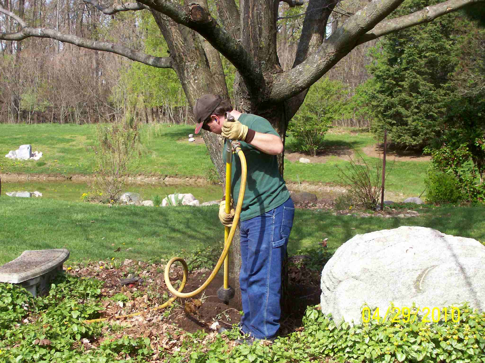 Using an AirSpade for [soil enhancement] or [to find girdling roots].