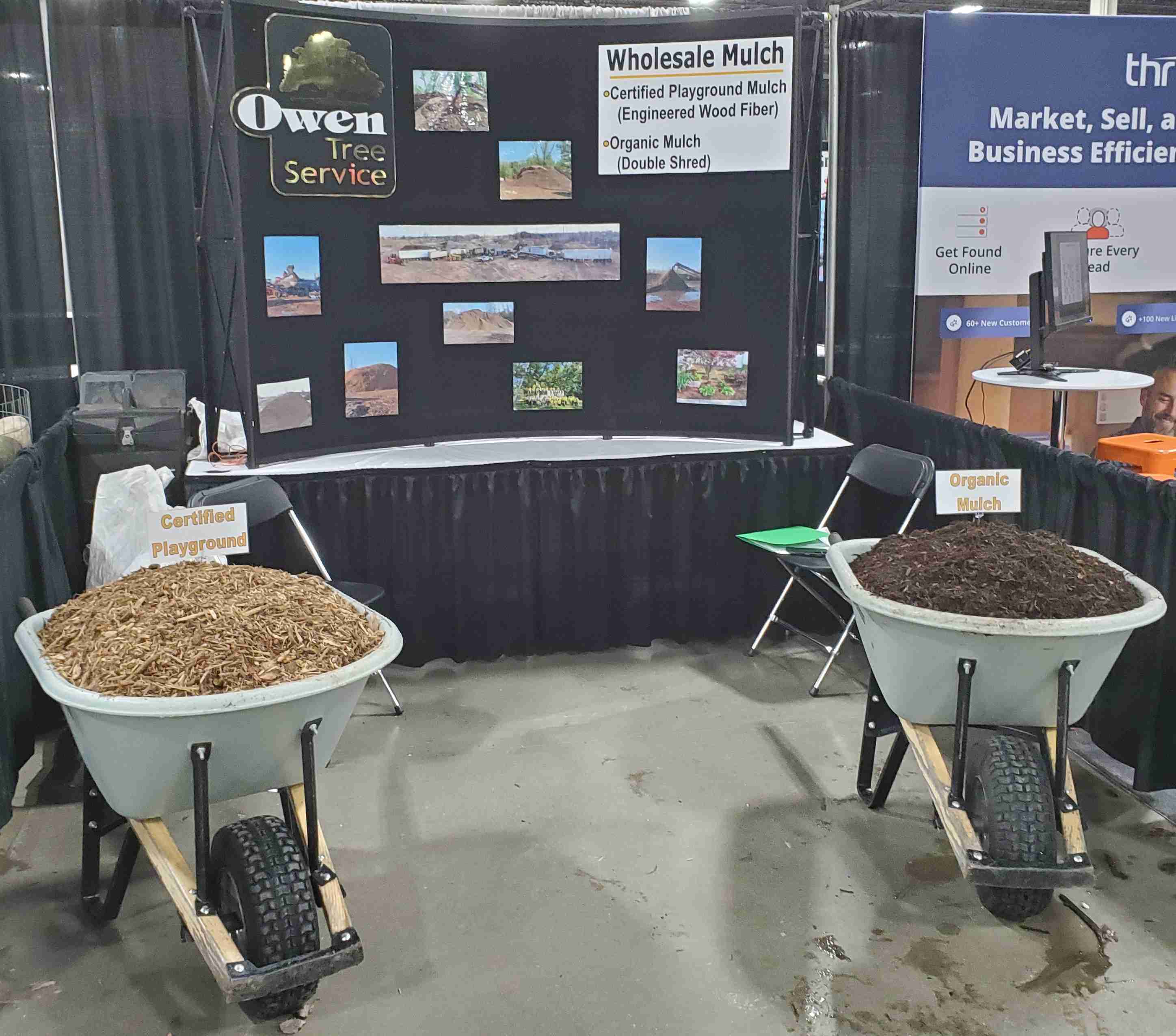 Organic and Certified Playground mulches displayed in our booth. | Ed Johnson, Owen Tree Service